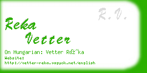 reka vetter business card